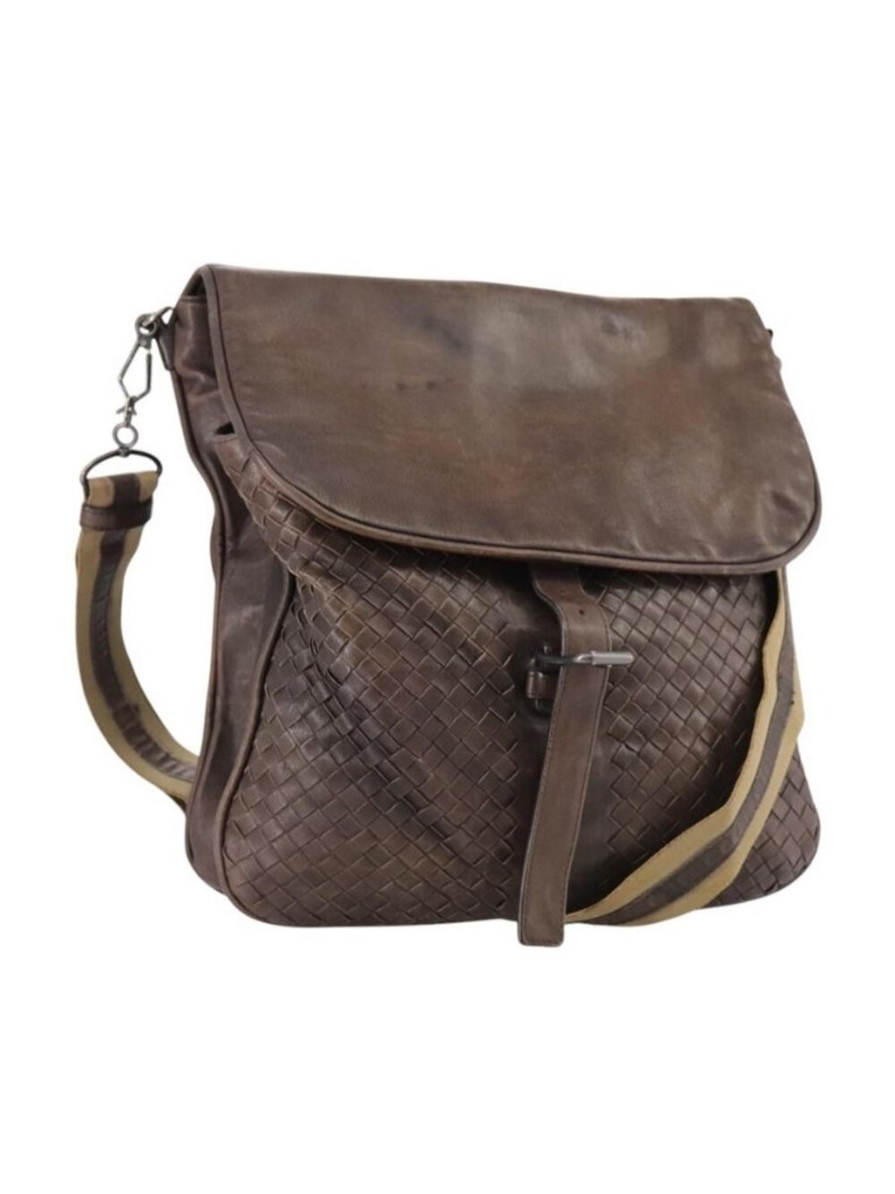 Authentic BOTTEGA VENETA INTRECCIATO Shoulder Bag Leather Brown